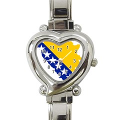 Bosnia And Herzegovina Country Heart Italian Charm Watch by Sapixe