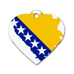 Bosnia And Herzegovina Country Dog Tag Heart (two Sides) by Sapixe