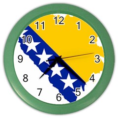 Bosnia And Herzegovina Country Color Wall Clock by Sapixe