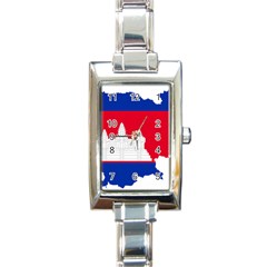 Borders Country Flag Geography Map Rectangle Italian Charm Watch by Sapixe