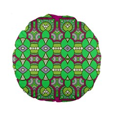 Circles And Other Shapes Pattern                           Standard 15  Premium Flano Round Cushion by LalyLauraFLM