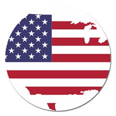 America Art Borders Cartography Magnet 5  (round) by Sapixe