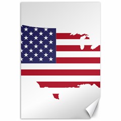 America Art Borders Cartography Canvas 12  X 18  by Sapixe