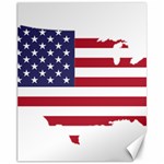 America Art Borders Cartography Canvas 11  x 14  10.95 x13.48  Canvas - 1