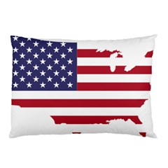 America Art Borders Cartography Pillow Case by Sapixe