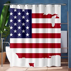 America Art Borders Cartography Shower Curtain 60  X 72  (medium)  by Sapixe