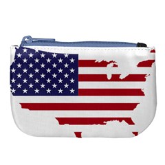 America Art Borders Cartography Large Coin Purse by Sapixe