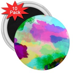 Watercolors Spots                              3  Magnet (10 Pack) by LalyLauraFLM