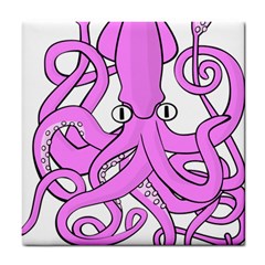 Squid Octopus Animal Tile Coaster by Bajindul