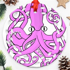 Squid Octopus Animal Round Filigree Ornament (two Sides) by Bajindul