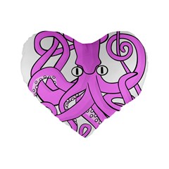 Squid Octopus Animal Standard 16  Premium Flano Heart Shape Cushions