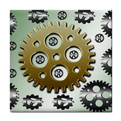 Gear Background Sprocket Tile Coaster by HermanTelo