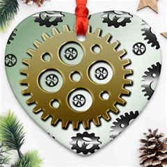 Gear Background Sprocket Ornament (Heart)