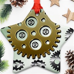 Gear Background Sprocket Ornament (Star)