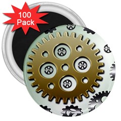 Gear Background Sprocket 3  Magnets (100 pack)