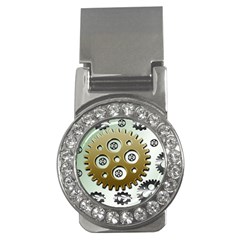 Gear Background Sprocket Money Clips (CZ) 