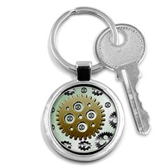 Gear Background Sprocket Key Chain (Round)