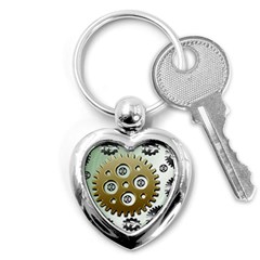 Gear Background Sprocket Key Chain (Heart)