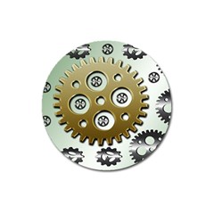 Gear Background Sprocket Magnet 3  (Round)