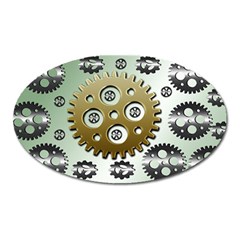 Gear Background Sprocket Oval Magnet