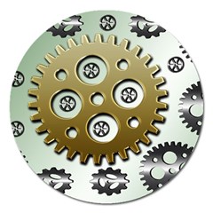 Gear Background Sprocket Magnet 5  (Round)