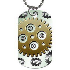 Gear Background Sprocket Dog Tag (one Side)