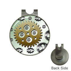 Gear Background Sprocket Hat Clips With Golf Markers by HermanTelo