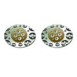 Gear Background Sprocket Cufflinks (Oval) Front(Pair)