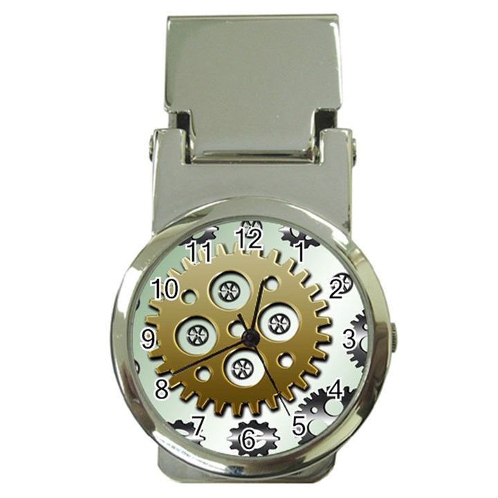 Gear Background Sprocket Money Clip Watches