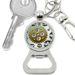 Gear Background Sprocket Bottle Opener Key Chain