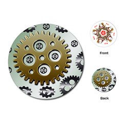 Gear Background Sprocket Playing Cards Single Design (round) by HermanTelo