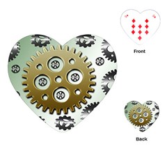 Gear Background Sprocket Playing Cards Single Design (heart) by HermanTelo