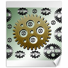 Gear Background Sprocket Canvas 8  X 10  by HermanTelo