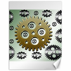 Gear Background Sprocket Canvas 12  X 16 