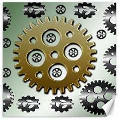 Gear Background Sprocket Canvas 16  X 16 