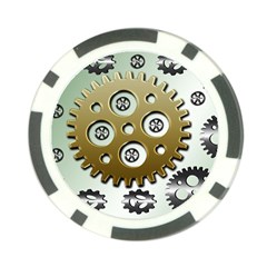 Gear Background Sprocket Poker Chip Card Guard by HermanTelo