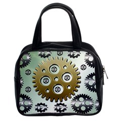 Gear Background Sprocket Classic Handbag (two Sides)