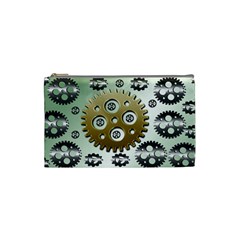 Gear Background Sprocket Cosmetic Bag (small)