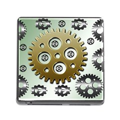 Gear Background Sprocket Memory Card Reader (Square 5 Slot)