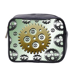 Gear Background Sprocket Mini Toiletries Bag (two Sides)