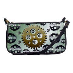 Gear Background Sprocket Shoulder Clutch Bag by HermanTelo