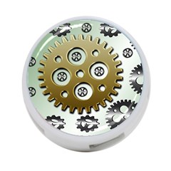 Gear Background Sprocket 4-port Usb Hub (one Side) by HermanTelo