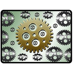 Gear Background Sprocket Fleece Blanket (large) 