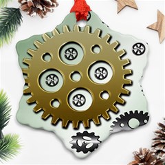 Gear Background Sprocket Ornament (Snowflake)