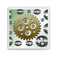 Gear Background Sprocket Memory Card Reader (Square)