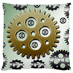 Gear Background Sprocket Large Cushion Case (one Side) by HermanTelo