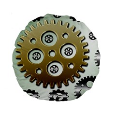 Gear Background Sprocket Standard 15  Premium Round Cushions