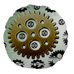 Gear Background Sprocket Large 18  Premium Round Cushions