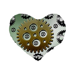 Gear Background Sprocket Standard 16  Premium Heart Shape Cushions