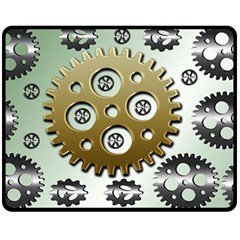 Gear Background Sprocket Double Sided Fleece Blanket (Medium) 